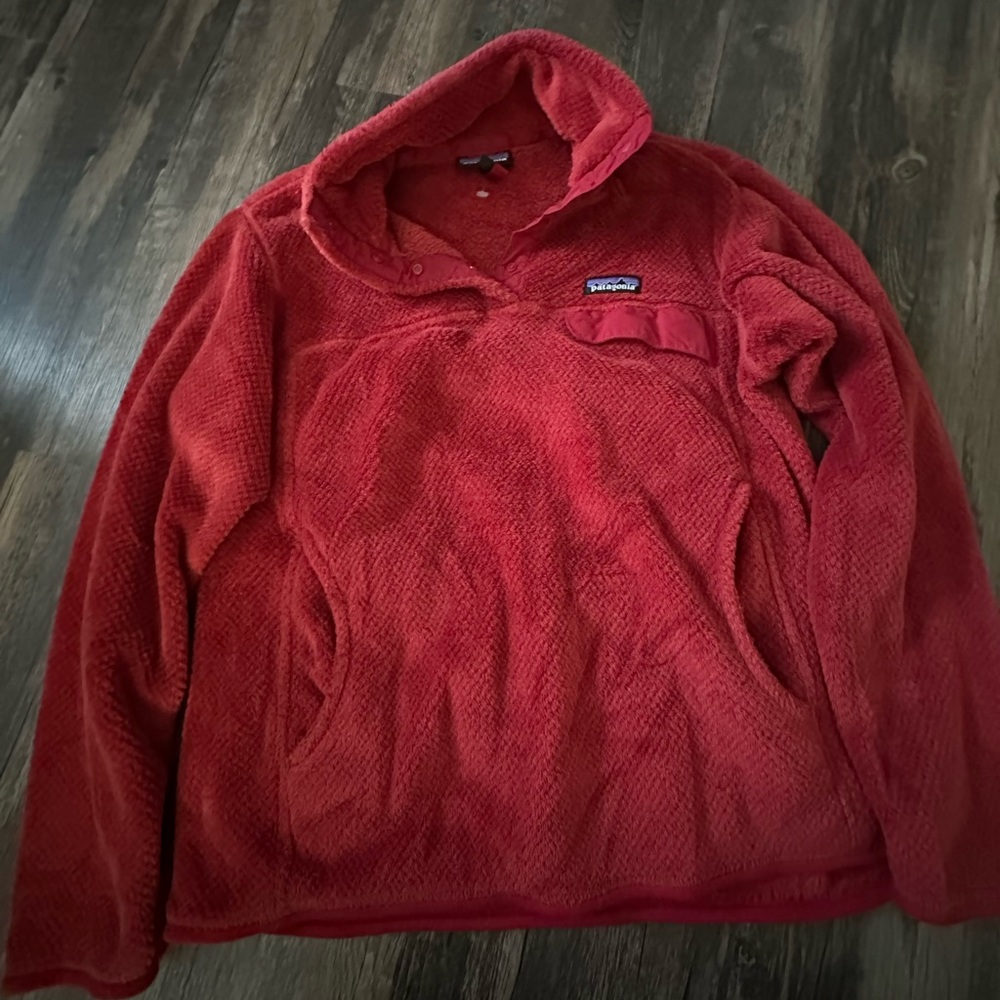 Red/Orange Patagonia Fleece Jacket Size L